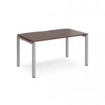 Adapt single desk 1400mm x 800mm - silver frame, walnut top E148-S-W