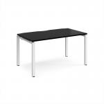Adapt single desk 1400mm x 800mm - white frame, black top E148-WH-BK