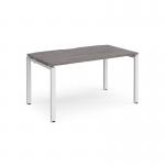 Adapt single desk 1400mm x 800mm - white frame, grey oak top E148-WH-GO