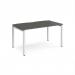 Adapt single desk 1400mm x 800mm - white frame, storm grey top E148-WH-OG