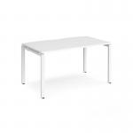 Adapt single desk 1400mm x 800mm - white frame, white top E148-WH-WH