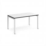 Adapt single desk 1400mm x 800mm - white frame, white top, black edge E148-WH-WK
