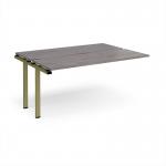 Adapt add on unit single 1600mm x 1200mm - green frame, grey oak top E1612-AB-GN-GO