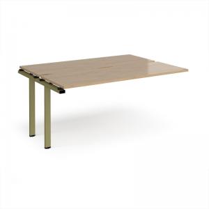 Adapt add on unit single 1600mm x 1200mm - green frame, kendal oak top