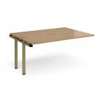 Adapt add on unit single 1600mm x 1200mm - green frame, oak top E1612-AB-GN-O