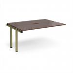 Adapt add on unit single 1600mm x 1200mm - green frame, walnut top E1612-AB-GN-W