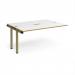 Adapt add on unit single 1600mm x 1200mm - green frame, white top, oak edge E1612-AB-GN-WO