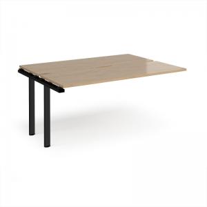 Adapt add on unit single 1600mm x 1200mm - black frame, kendal oak top
