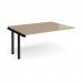 Adapt add on unit single 1600mm x 1200mm - black frame, kendal oak top E1612-AB-K-KO