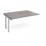 Adapt add on unit single 1600mm x 1200mm - silver frame, grey oak top E1612-AB-S-GO