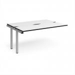 Adapt add on unit single 1600mm x 1200mm - silver frame, white top, black edge E1612-AB-S-WK