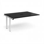 Adapt add on unit single 1600mm x 1200mm - white frame, black top E1612-AB-WH-BK
