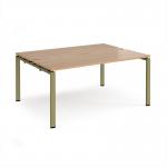 Adapt back to back desks 1600mm x 1200mm - green frame, beech top E1612-GN-B