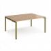 Adapt back to back desks 1600mm x 1200mm - green frame, beech top E1612-GN-B