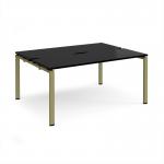 Adapt back to back desks 1600mm x 1200mm - green frame, black top E1612-GN-BK