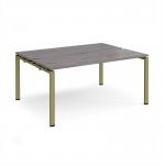 Adapt back to back desks 1600mm x 1200mm - green frame, grey oak top E1612-GN-GO