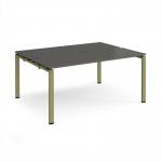 Adapt back to back desks 1600mm x 1200mm - green frame, storm grey top E1612-GN-OG