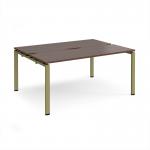 Adapt back to back desks 1600mm x 1200mm - green frame, walnut top E1612-GN-W