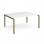 Adapt back to back desks 1600mm x 1200mm - green frame, white top E1612-GN-WH