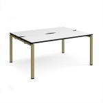 Adapt back to back desks 1600mm x 1200mm - green frame, white top, black edge E1612-GN-WK