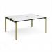 Adapt back to back desks 1600mm x 1200mm - green frame, white top, black edge E1612-GN-WK