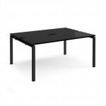 Adapt back to back desks 1600mm x 1200mm - black frame, black top E1612-K-BK
