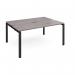 Adapt back to back desks 1600mm x 1200mm - black frame, grey oak top E1612-K-GO