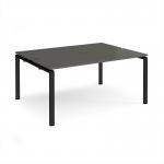 Adapt back to back desks 1600mm x 1200mm - black frame, storm grey top E1612-K-OG