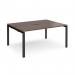 Adapt back to back desks 1600mm x 1200mm - black frame, walnut top E1612-K-W