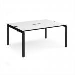 Adapt back to back desks 1600mm x 1200mm - black frame, white top, black edge E1612-K-WK