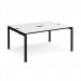 Adapt back to back desks 1600mm x 1200mm - black frame, white top, black edge E1612-K-WK