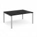 Adapt back to back desks 1600mm x 1200mm - silver frame, black top E1612-S-BK