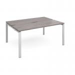 Adapt starter units back to back 1600mm x 1200mm - silver frame, grey oak top E1612-SB-S-GO