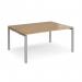 Adapt back to back desks 1600mm x 1200mm - silver frame, oak top E1612-S-O