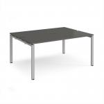 Adapt back to back desks 1600mm x 1200mm - silver frame, storm grey top E1612-S-OG