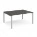 Adapt back to back desks 1600mm x 1200mm - silver frame, storm grey top E1612-S-OG