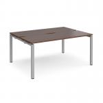 Adapt back to back desks 1600mm x 1200mm - silver frame, walnut top E1612-S-W