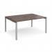 Adapt back to back desks 1600mm x 1200mm - silver frame, walnut top E1612-S-W