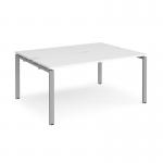Adapt back to back desks 1600mm x 1200mm - silver frame, white top E1612-S-WH