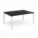 Adapt back to back desks 1600mm x 1200mm - white frame, black top E1612-WH-BK