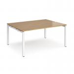 Adapt back to back desks 1600mm x 1200mm - white frame, oak top E1612-WH-O