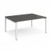 Adapt back to back desks 1600mm x 1200mm - white frame, storm grey top E1612-WH-OG