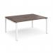 Adapt back to back desks 1600mm x 1200mm - white frame, walnut top E1612-WH-W