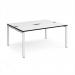 Adapt back to back desks 1600mm x 1200mm - white frame, white top, black edge E1612-WH-WK