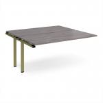 Adapt add on unit single 1600mm x 1600mm - green frame, grey oak top E1616-AB-GN-GO