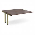 Adapt add on unit single 1600mm x 1600mm - green frame, walnut top E1616-AB-GN-W