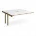 Adapt add on unit single 1600mm x 1600mm - green frame, white top, oak edge E1616-AB-GN-WO