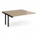 Adapt add on unit single 1600mm x 1600mm - black frame, kendal oak top E1616-AB-K-KO