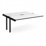 Adapt add on unit single 1600mm x 1600mm - black frame, white top, black edge E1616-AB-K-WK
