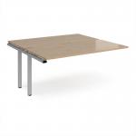 Adapt add on unit single 1600mm x 1600mm - silver frame, kendal oak top E1616-AB-S-KO